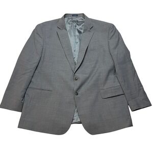 Stafford Blazer Mens 52R Grey Hopsack Big and Tall Stretch Comfort Wool
